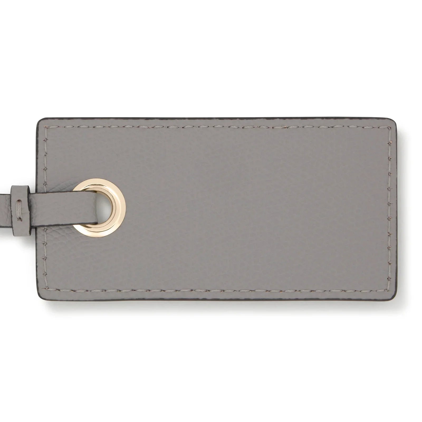 תגית מזוודה אפורה מעור עם חור מתכת מוזהב, מוצר יוקרה CHOZEN