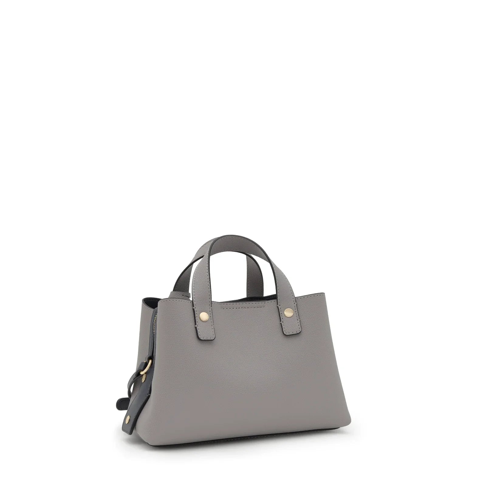 תיק יד עור אפור בעיצוב מודרני, מצולם על רקע לבן, מבית CHOZEN מותגים מובילים