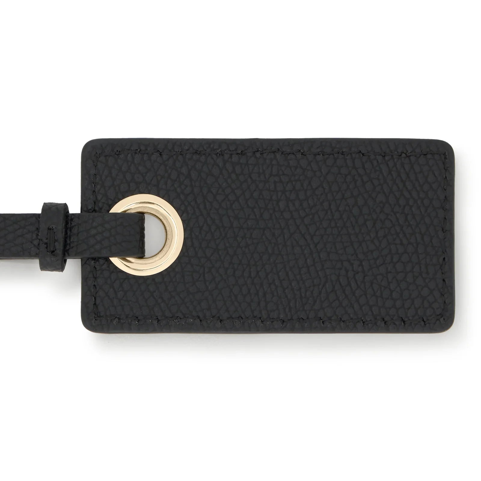 תגית מזוודה מעור שחור עם טבעת זהב, מוצר יוקרה באתר CHOZEN