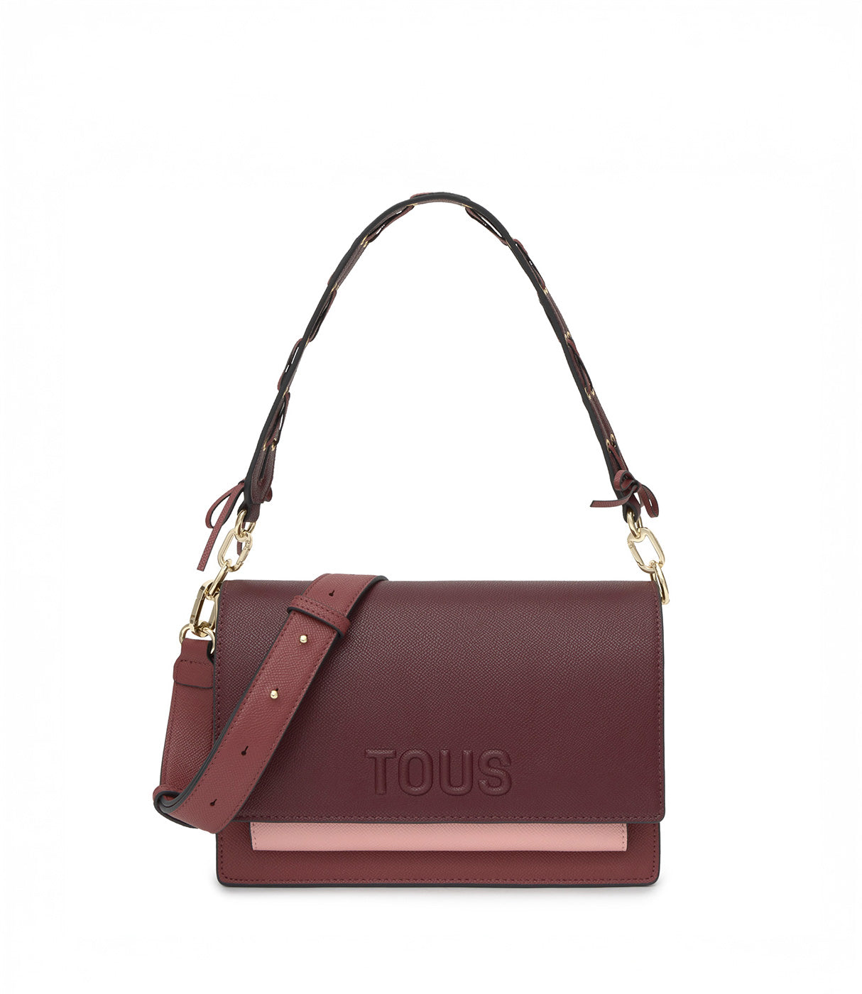 טואוס תיק צד Audree Saffiano בצבע בורדו