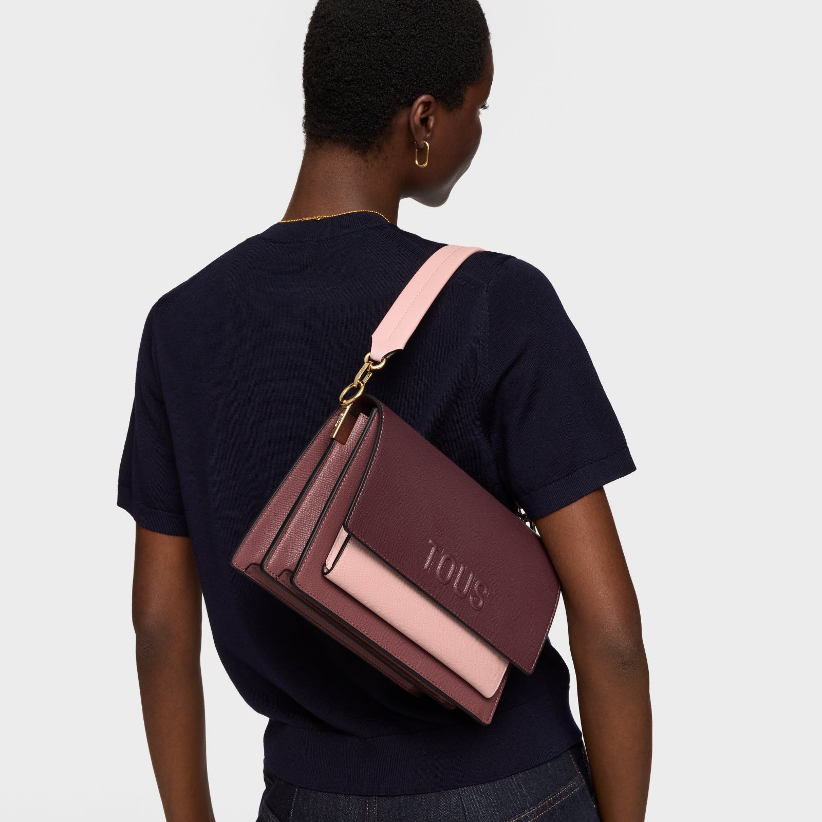 טואוס תיק צד Audree Saffiano בצבע בורדו