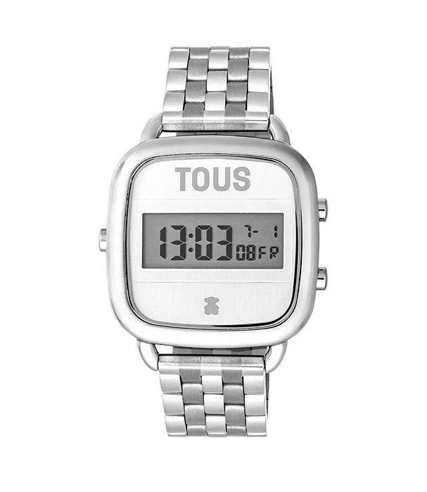 שעון דיגיטלי כסף TOUS יוקרתי בעיצוב מרובע, מבית מותגים מובילים באתר CHOZEN