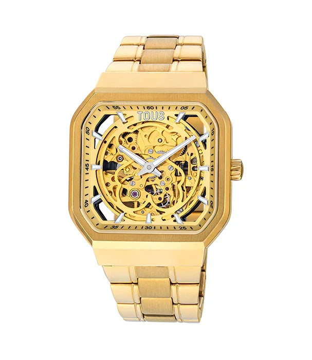 שעון יד זהב יוקרתי מבית TOUS, עיצוב מכני פתוח, ברצועת מתכת, מותגים מובילים ב-CHOZEN