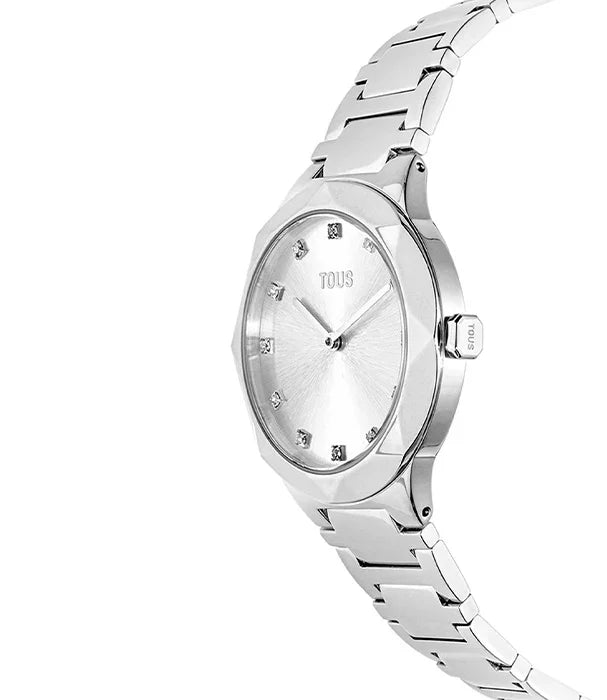 שעון יד כסף יוקרתי TOUS עם רצועה מתכתית, עיצוב מודרני, מוצר מהמובילים ב-CHOZEN