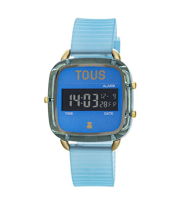שעון דיגיטלי TOUS כחול עם רצועת סיליקון, מבית המותגים המובילים ב-CHOZEN