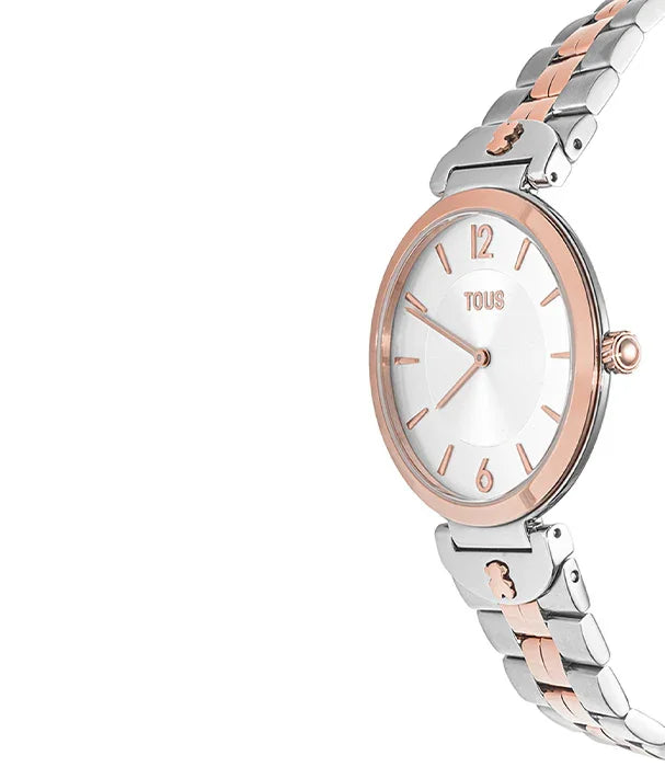 שעון יד לאישה TOUS כסף וזהב ורד, עיצוב יוקרתי, קנייה ב-CHOZEN מותגים מובילים
