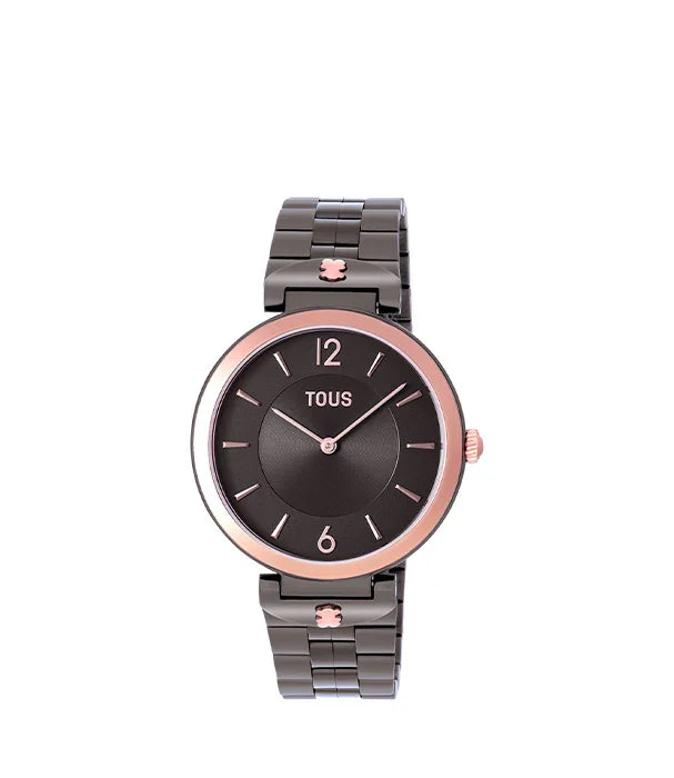 שעון יד TOUS יוקרתי בצבע שחור וזהב ורוד, עיצוב מודרני, מבית קבוצת אלפא