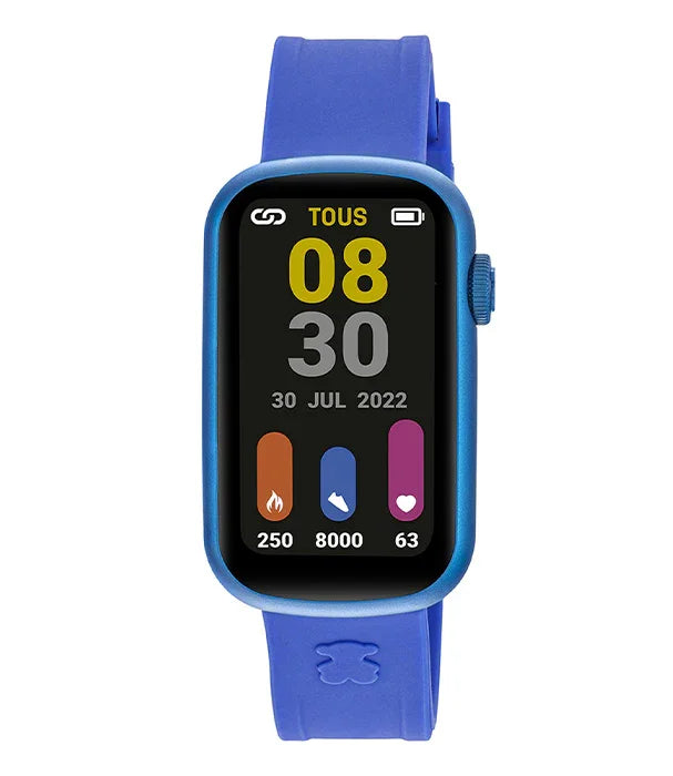שעון חכם כחול עם מסך צבעוני, תצוגת מדדים וברנד TOUS, מהמובילים ב-CHOZEN