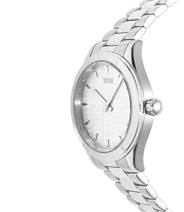 שעון יד כסף לנשים TOUS בעיצוב אלגנטי, רקע לבן, נמכר ב-CHOZEN מותגים מובילים
