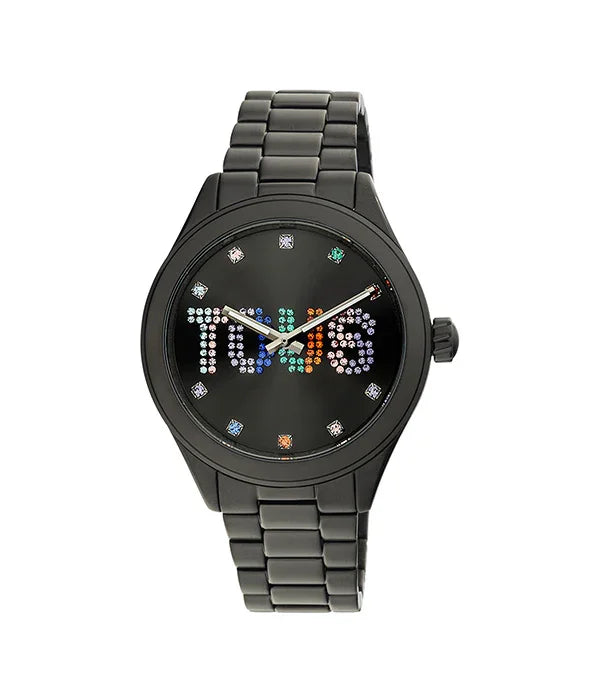 שעון יד שחור עם לוח צבעוני של TOUS, טרנדי מבית המותגים של קבוצת אלפא