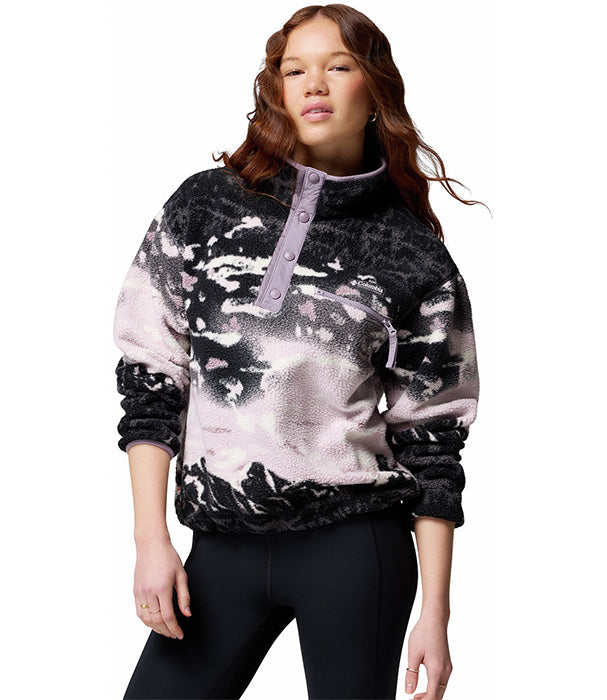 קולומביה מעיל פליס Helvetia II Print Cropped Half Snap לנשים