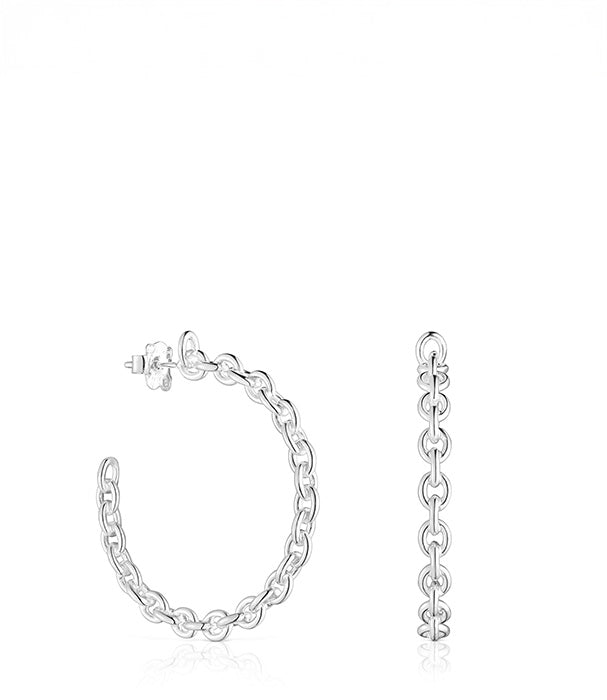 טואוס עגילי חישוק Calin מכסף - CHOZEN