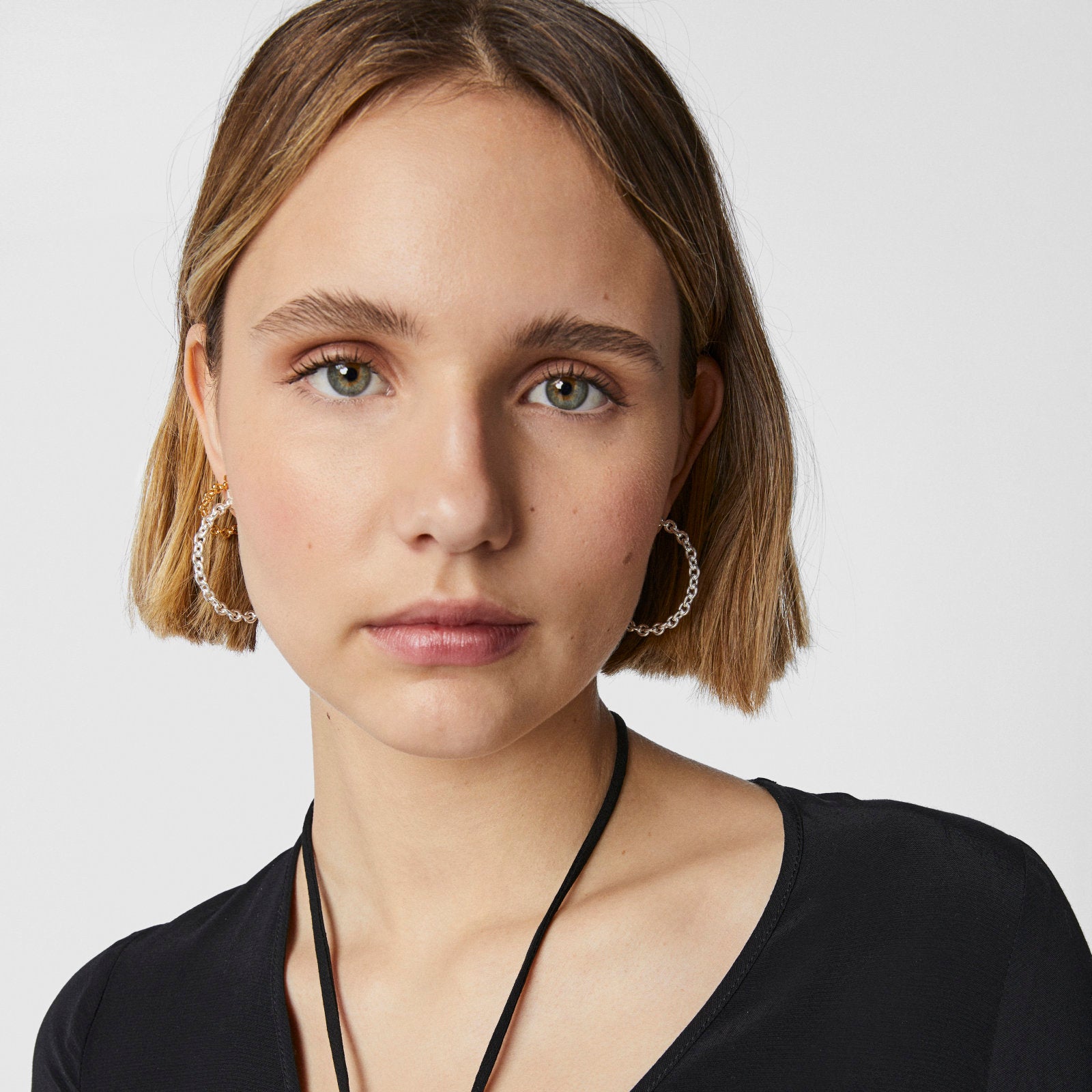 טואוס עגילי חישוק Calin מכסף - CHOZEN