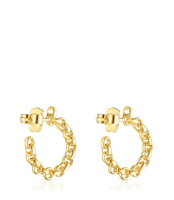 עגילי חישוק זהב בעיצוב שרשרת טרנדי, תכשיט אופנה מבית CHOZEN
