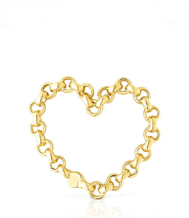 טואוס תליון לב Calin מכסף ועליו זהב 18 קראט