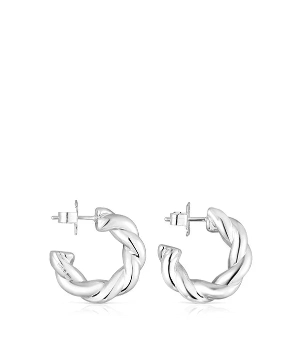 עגילי חישוק כסף בעיצוב קלוע, תכשיטים יוקרתיים CHOZEN, קבוצת אלפא