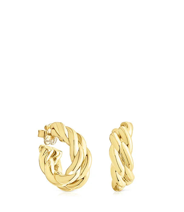 עגילי חישוק קלועים מצופים זהב CHOZEN, תכשיטים יוקרתיים בעיצוב מודרני