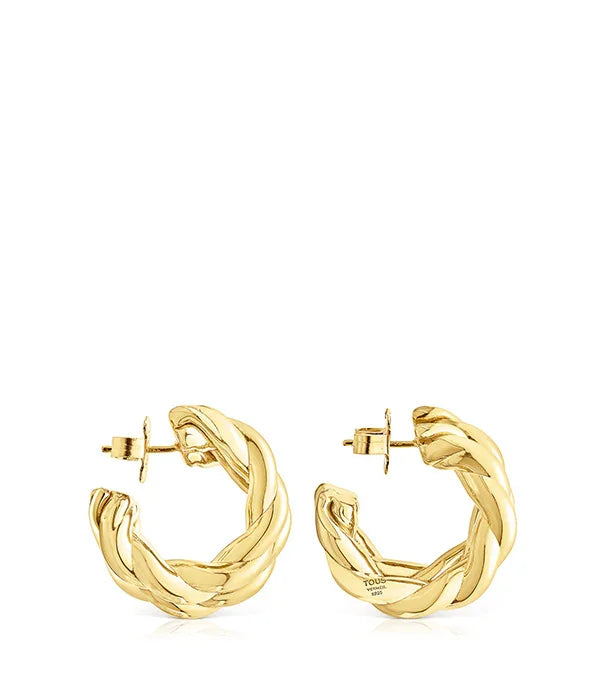 עגילי חישוק זהב בעיצוב טוויסט יוקרתי, מותג תכשיטים מוביל CHOZEN