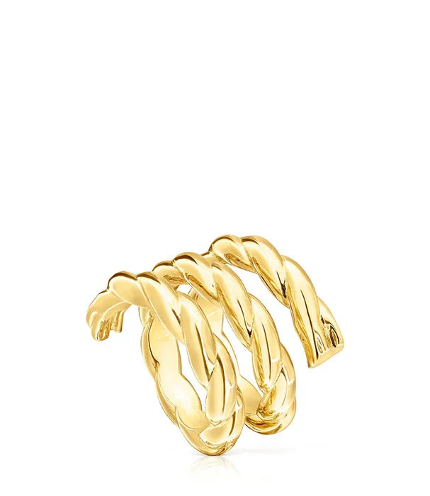 טבעת זהב בעיצוב קלוע מבריק מבית CHOZEN, תכשיטי יוקרה ייבוא קבוצת אלפא