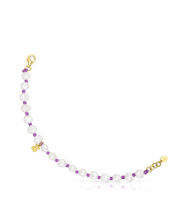 צמיד TOUS Joy Bits פנינים וחרוז לילך, עיצוב עדין, מבית CHOZEN