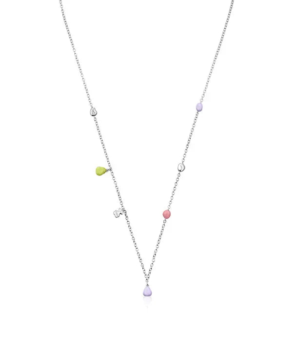 שרשרת כסף עדינה עם תליון צבעוני מבית CHOZEN, תכשיטי יוקרה בעיצוב מודרני