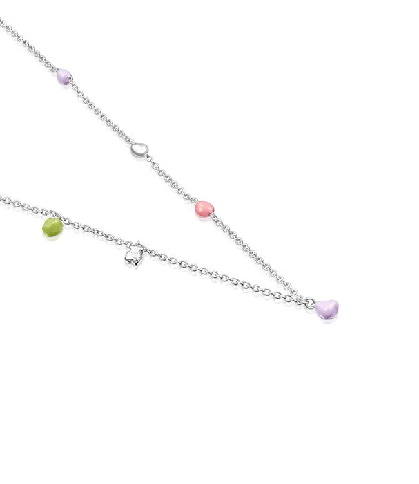 שרשרת כסף לנשים עם תליונים צבעוניים, תכשיט אופנתי מבית CHOZEN