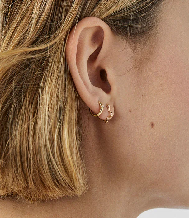 עגילי חישוק זהב אופנתיים לאישה, סטייל מינימליסטי, CHOZEN, קבוצה אלפא