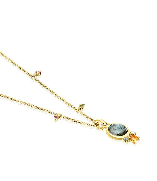 שרשרת זהב יוקרתית עם תליון אבן חן צבעונית, עיצוב אלגנטי מבית CHOZEN