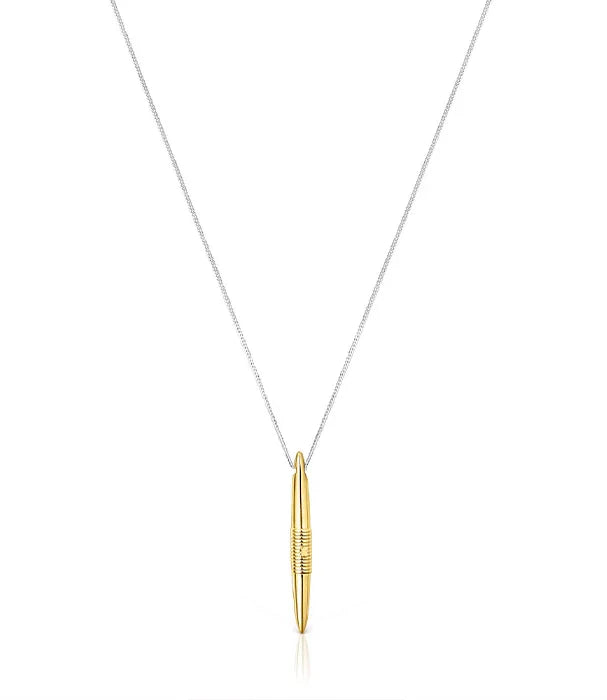 שרשרת כסף עם תליון זהב ייחודי, עיצוב מינימליסטי, מבית CHOZEN מותגים מובילים