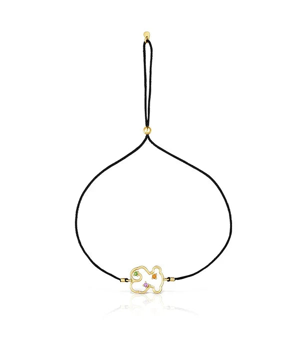 צמיד חוט שחור עם תליון זהב, עיצוב עדין, תכשיטים מבית CHOZEN, קבוצת אלפא