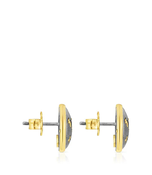 עגילי סטוד כחולים וזהב יוקרתיים, תכשיט אופנתי CHOZEN מבית קבוצת אלפא