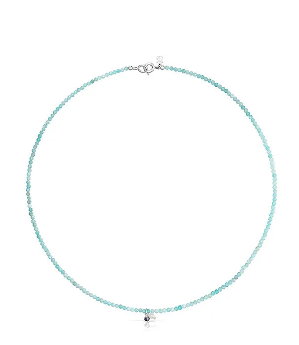 שרשרת חרוזי טורקיז עדינה עם תליון כסף, תכשיט יוקרתי מבית CHOZEN