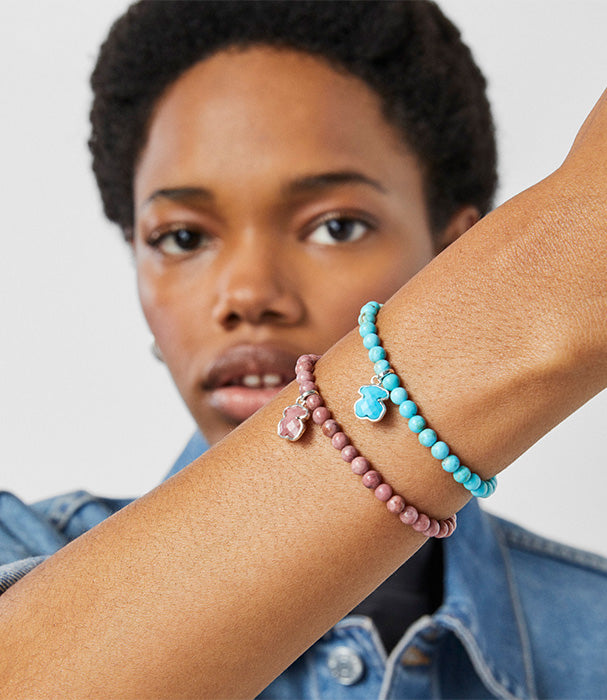 טואוס צמיד אייקון קולור כסף עם מגנסייט צבוע - CHOZEN