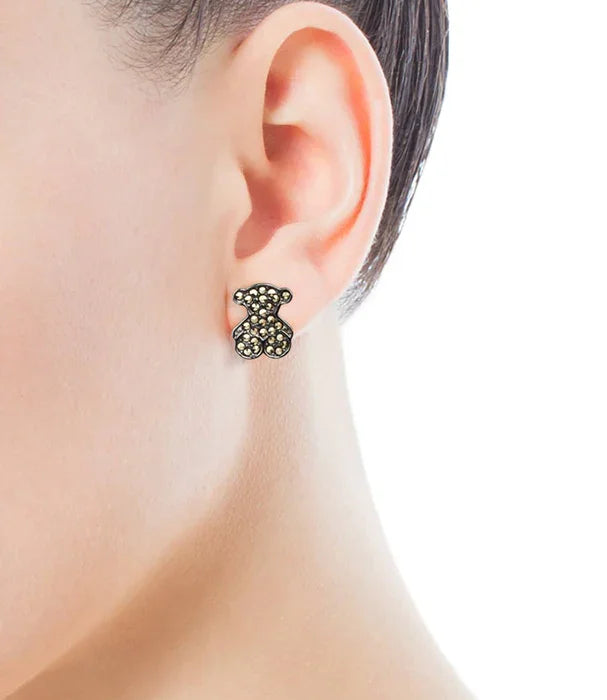 עגיל זהב לאישה בעיצוב דובי עם אבני חן, תכשיטים אופנתיים ב-CHOZEN