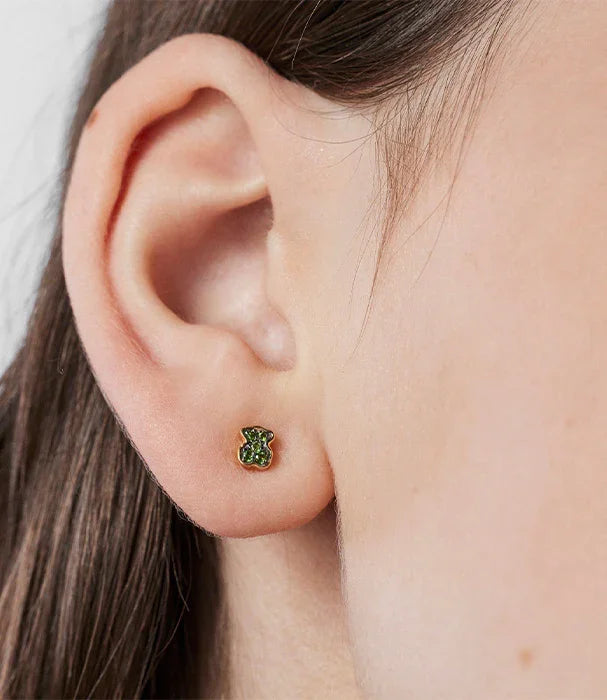 עגיל דובון ירוק על אוזן, תכשיט אופנה CHOZEN, מותגי יוקרה קבוצה אלפא