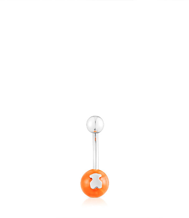 טואוס עגיל לטבור Icon Glass מזכוכית מוראנו כתומה