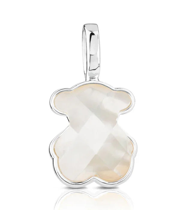 תליון כסף בצורת דובי עם משובץ צדף, תכשיט אופנה איכותי מקבוצת אלפא, CHOZEN
