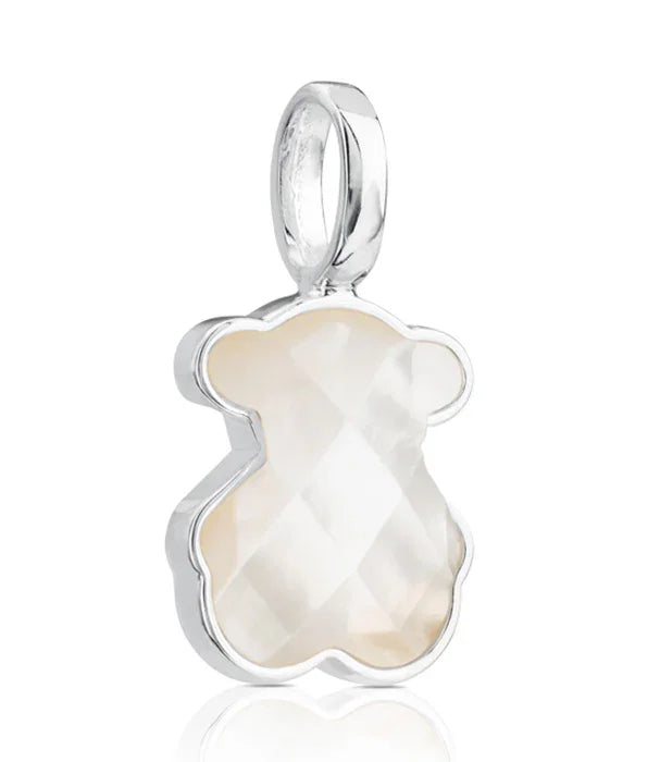 תליון דוב מכסף וזהב, ציפוי פנינה שקופה, תכשיט יוקרתי מבית CHOZEN