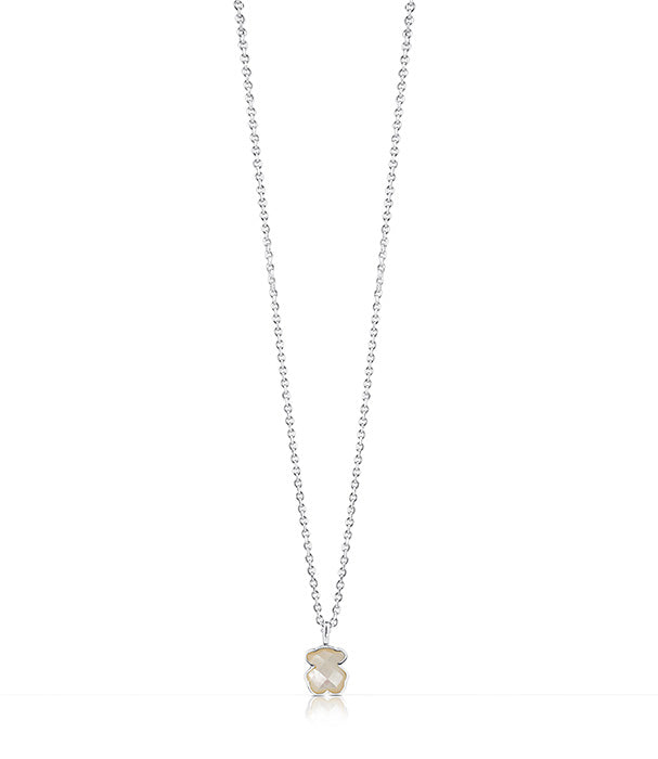 טואוס שרשרת כסף עם תליון משובץ באבן אם הפנינה