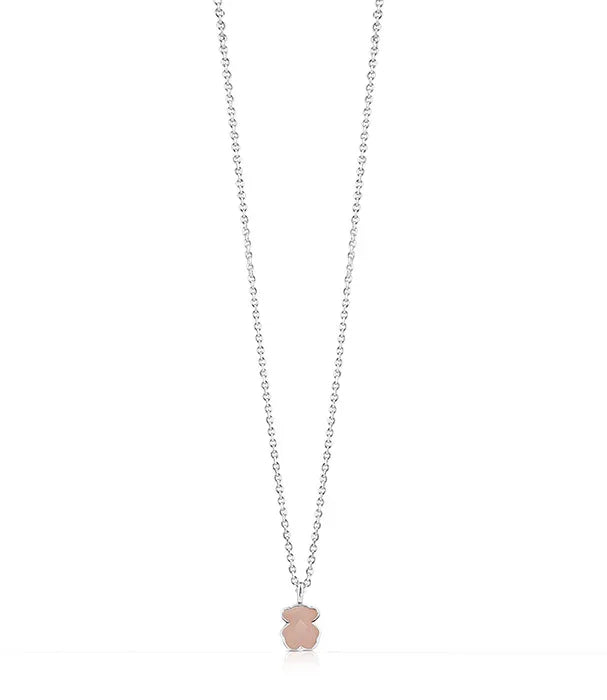 שרשרת כסף עם תליון דובי ורוד, תכשיט אופנתי מבית CHOZEN