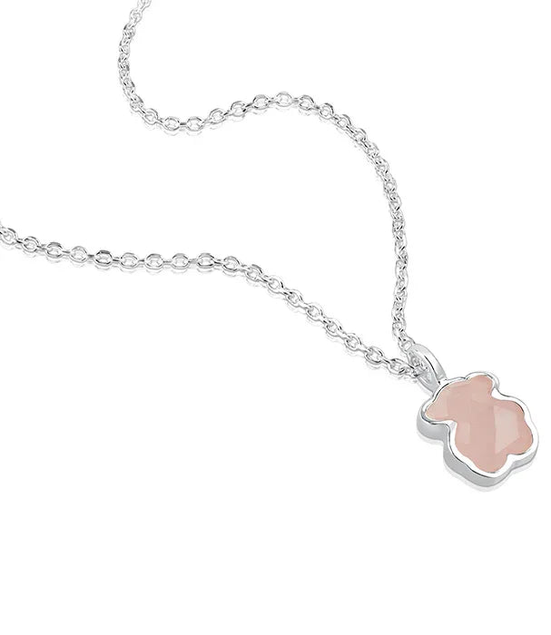 שרשרת כסף עדינה עם תליון דובי ורוד מ-CHOZEN קבוצת אלפא תכשיטים יוקרתיים