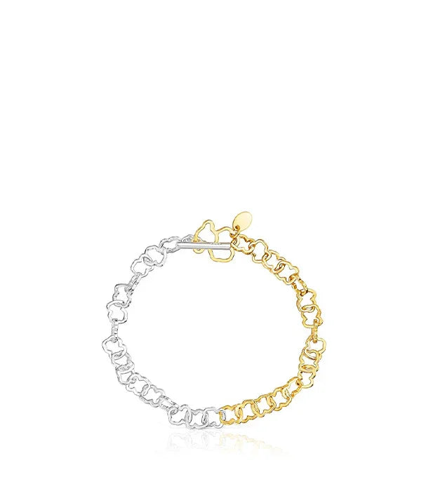 צמיד חוליות כסף וזהב מעוצב, תכשיט אופנה יוקרתי מבית CHOZEN