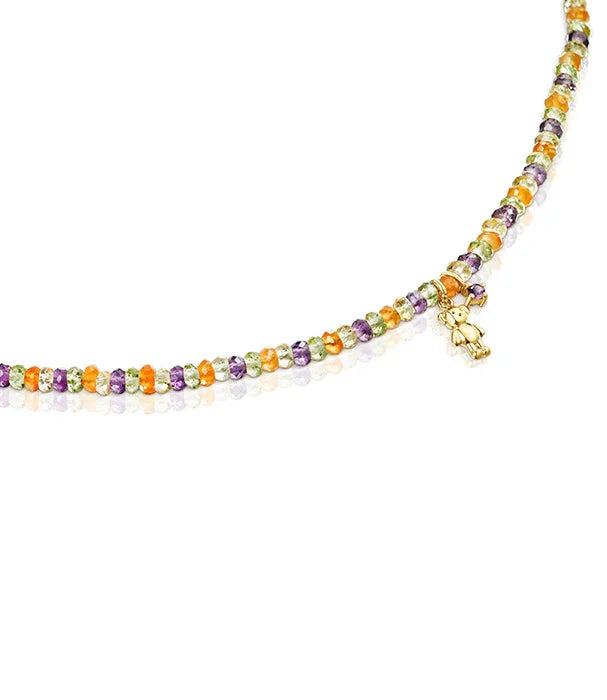 שרשרת חרוזים צבעונית עם תליון דובון זהב, אופנה יוקרתית CHOZEN מקבוצת אלפא