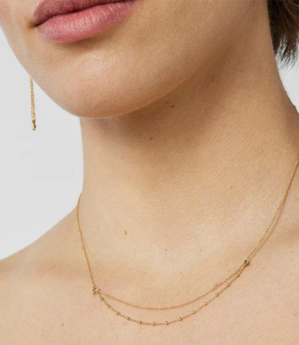 שרשרת זהב עדינה ועגיל תלוי לאישה, תכשיטי CHOZEN, סטייל יוקרתי