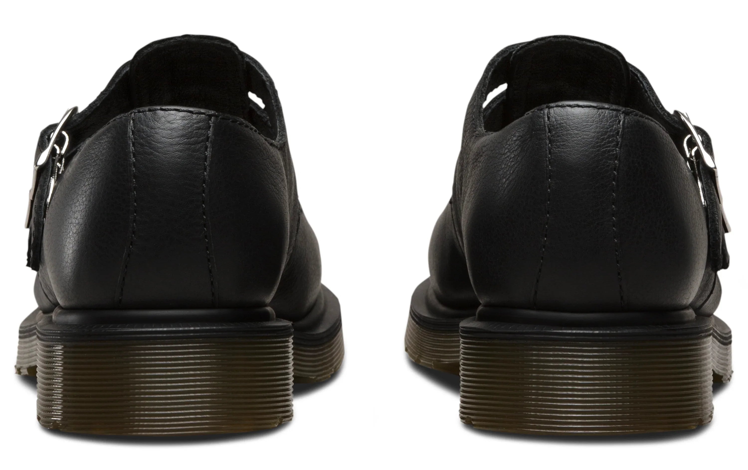 נעלי עור שחורות עם סוליה עבה מבית CHOZEN, מבט מאחור, מותגים מובילים קבוצה אלפא