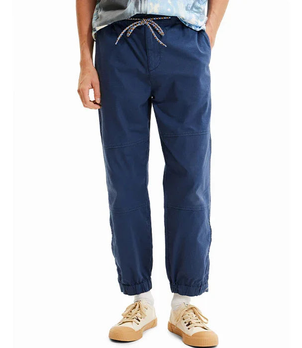 מכנסיים כחולים לגבר עם שרוך, לבוש קז'ואל, CHOZEN מותגים מובילים מבית קבוצת אלפא