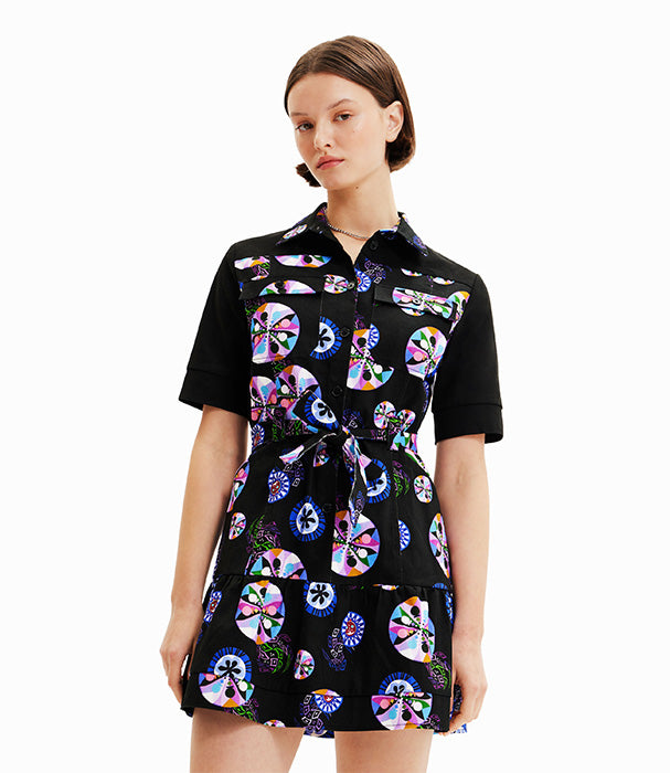 דזיגואל שמלת חולצה קצרה לנשים