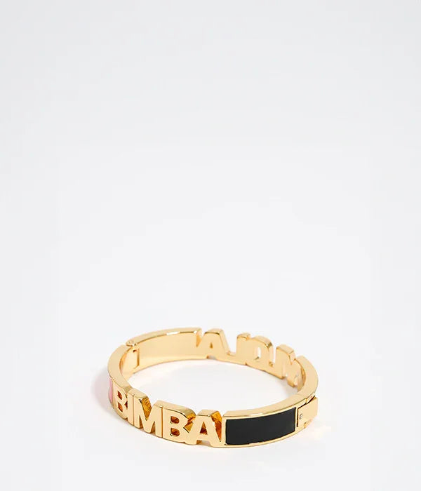צמיד מוזהב מעוצב עם כיתוב BIMBA, תכשיט אופנתי מבית המותגים המובילים ב-CHOZEN