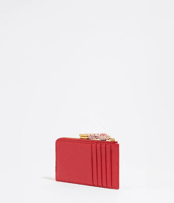 נרתיק כרטיסים מעור אדום עם רוכסן, עיצוב יוקרתי, מבית CHOZEN יבואן קבוצת אלפא