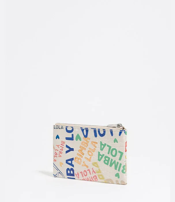 ארנק בד בעיצוב צבעוני עם הדפסי BIMBA Y LOLA, רקע לבן, מוצר מבית CHOZEN